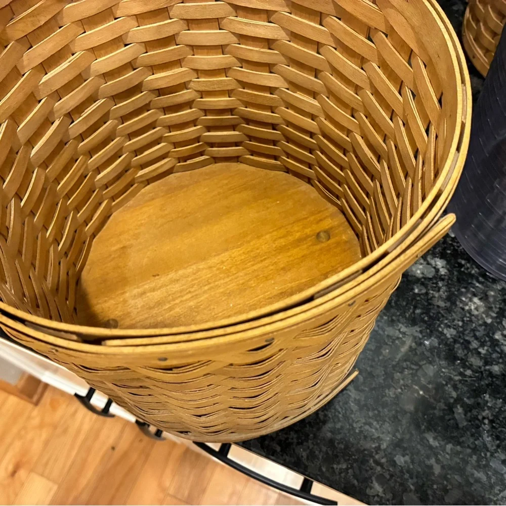 Longaberger Tan and White Kitchen Canister Set - Picture 2 of 3